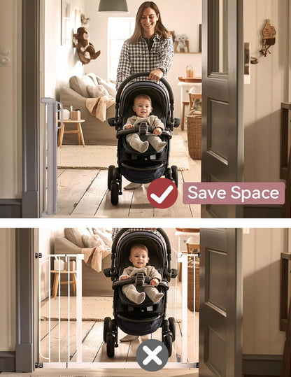 Retractable Baby Gate, Momcozy Extra Wide Mesh Baby Gates for Stairs, 41" Tall, Extends to 71" Wide, Black, Pet Dog Gate for Doorways, Stairs, Hallways, Indoor/Outdoor