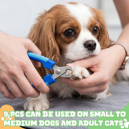 9 Pcs Small Dog Nail Clippers Bulk with Safety Guard to Avoid Over-Cutting Pet Nail Claw Grooming Pet Cutter Toenail Trimmer for Small Medium Dogs Nails Home Grooming(Classic)