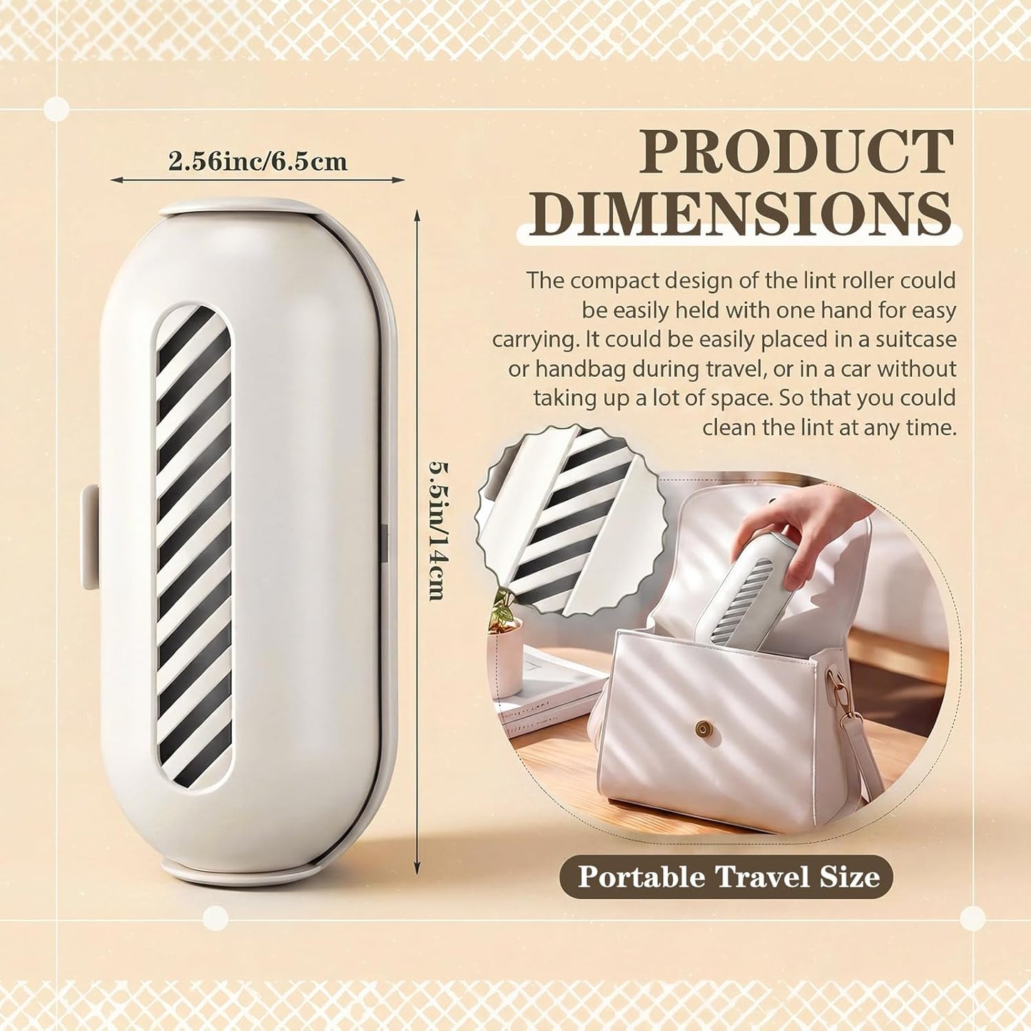 Sliner 2 Pack Reusable Lint Roller for Pet Hair New Silicone Washable Sticky Roller Portable Lint Remover Extra Sticky Cleaner Cat Dog Hair Remover for Pet Clothes Sofa (White)