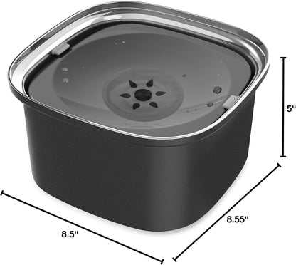 Decflow 3L Dog Water Bowl, Slow Water Bowl for Dogs, No Spill Water Bowl for Dogs, Spill Proof, No Splash Dog Water Bowl, Stainless Steel Slobber Stopper Water Bowl for Messy Drinkers