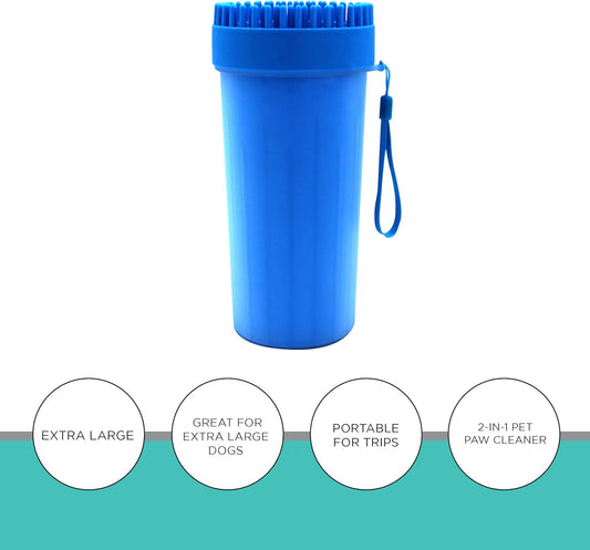 GROOMER ESSENTIALS 2-in-1 Pet Paw Cleaner - Extra Large - For Extra Large Dogs Like German Shepherds, Great Danes, St. Bernards, Boxers, and Mastiffs - Portable