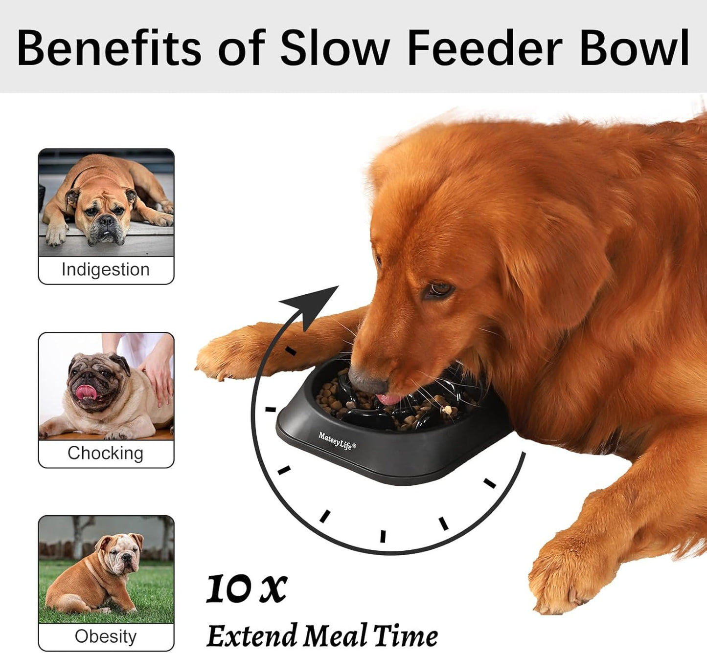 MateeyLife Slow Feeder Dog Bowls 2PCS, Anti-Choking Puzzle Dog Food Bowls, Anti-Slip Interactive Feeding Slow Down Eating, Bloat Stop Maze Dishes for Medium Breeds Pink&Purple