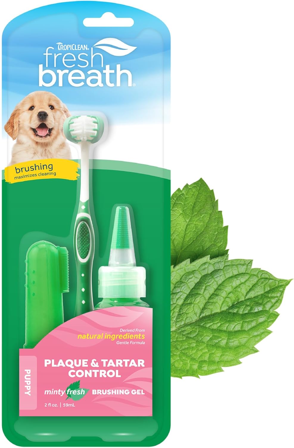 TropiClean Fresh Breath Dog Toothpaste for Teeth Cleaning, Breath Freshener, Easy to Use Plaque & Tartar Remover Gel, No Toothbrush Needed, 2oz.