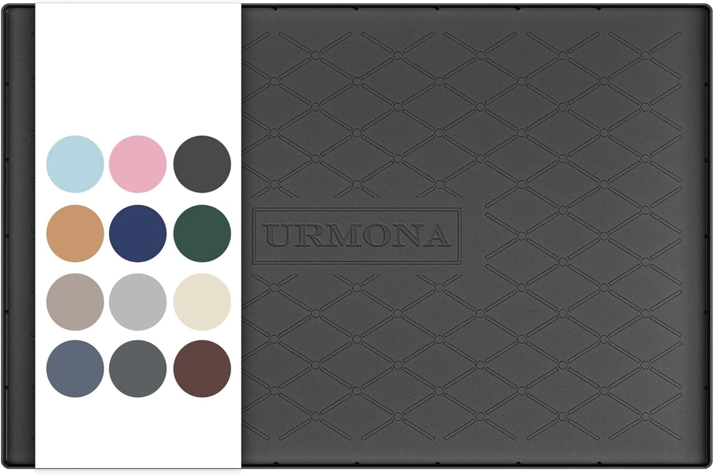 URMONA Under Sink Mat for Kitchen Waterproof, 34" x 22" Silicone Under Sink Mat for Shelf Liner Organizer, Cabinet Sink Protector Under Sink Liner for Bottom Kitchen, Bathroom(Light Grey)