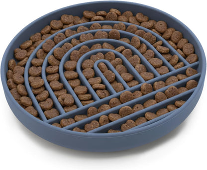 Should We Go? Slow Feeder for Dogs & Puppies, The Slowdown Bowl Silicone Slow Eating, Modern Lick Mat Design, Reduces Gulping, Fits 2 Cups, 7.5” Across x 1.5” Tall, Mealtime Challenge, Medium-Blush