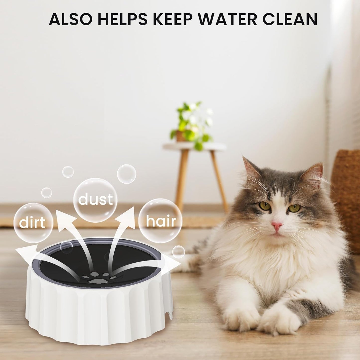 Dog Water Bowl No Spill 70oz/2L Large Capacity Dispenser Non Slip No Splash Bowl Pet Slow Feeder No Drip Dog Water Bowl on Vehicle Slow Water Bowl for Dogs and Cats