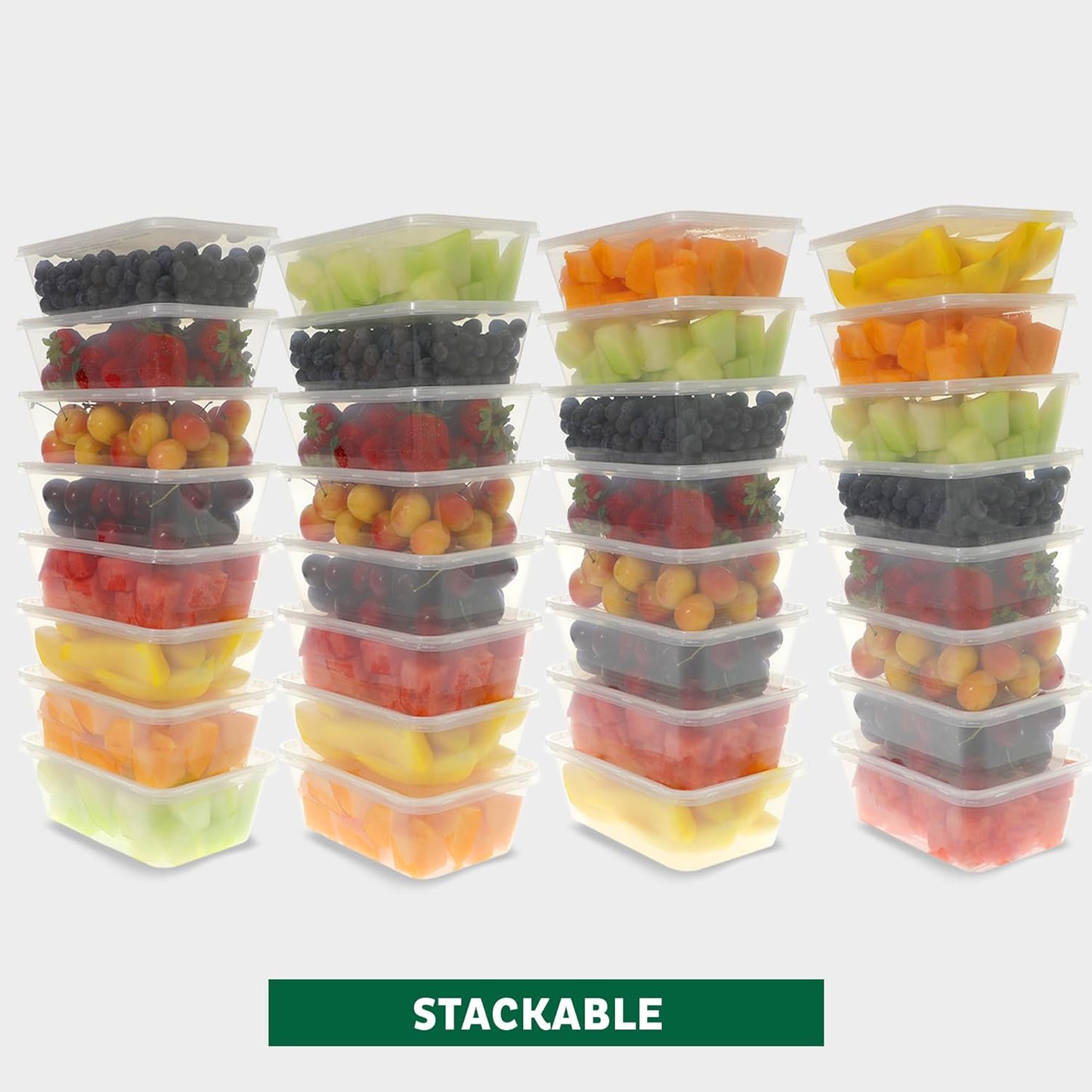 Freshware Food Storage Containers [36 Set] 16 oz Plastic Deli Containers with Lids, Slime, Soup, Meal Prep Containers | BPA Free | Stackable | Leakproof | Microwave/Dishwasher/Freezer Safe
