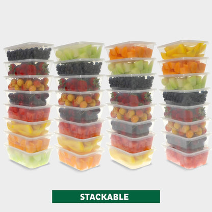 Freshware Food Storage Containers [36 Set] 16 oz Plastic Deli Containers with Lids, Slime, Soup, Meal Prep Containers | BPA Free | Stackable | Leakproof | Microwave/Dishwasher/Freezer Safe