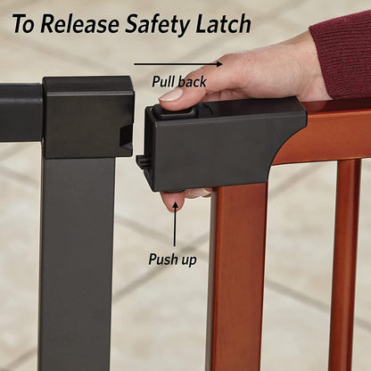 MidWest Homes for Pets 39-Inch High Walk-Thru Pressure Mounted Steel Dog Gate, Expands to 38 Inches Wide, Includes 3-inch Extensions, Textured Graphite