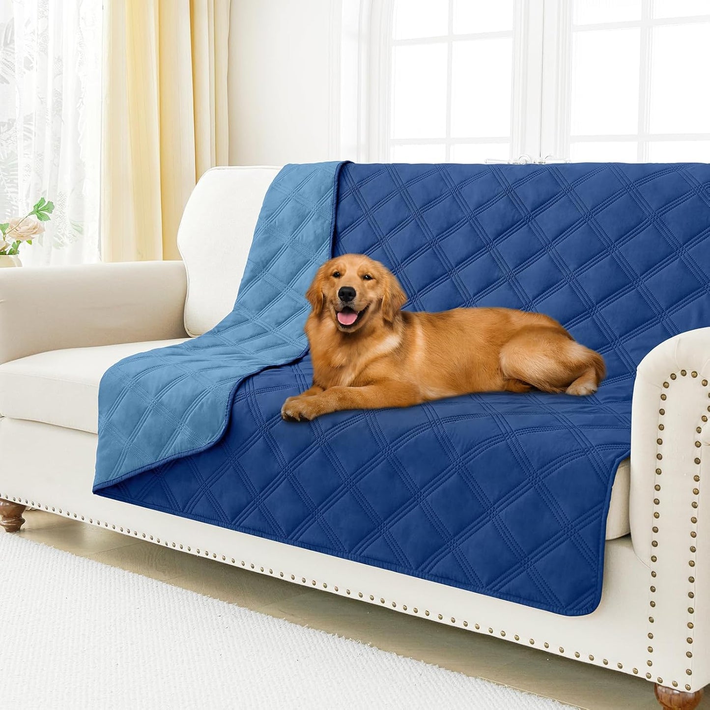 Smiry Waterproof Dog Bed Cover Blanket 30x70, Soft Reversible Pet Blanket, Washable Leakproof Cats Dogs Couch Cover for Sofa, Couch, Furniture, Grey/Dark Grey