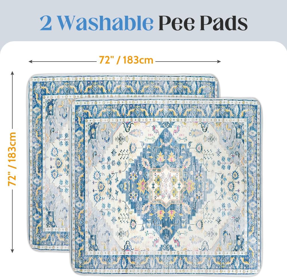Washable Pee Pads for Dogs, 2 Pack Reusable Puppy Training Pads 40"x26" Super Absorbent Waterproof Dog Training Pads, Non-Slip Potty Pads, Whelping Pads Litter Mat