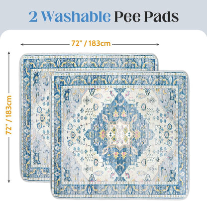 Washable Pee Pads for Dogs, 2 Pack Reusable Puppy Training Pads 40"x26" Super Absorbent Waterproof Dog Training Pads, Non-Slip Potty Pads, Whelping Pads Litter Mat
