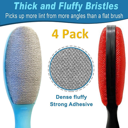 ezclean 4Pack 2Colors Lint Brush for Clothes Furniture Couch, Lint Brush Pet Hair Remover for Clothes Brush, Reusable Lint Brushes for Pet Hair,Velvet Brush, Pet Brush, Fabric Brush