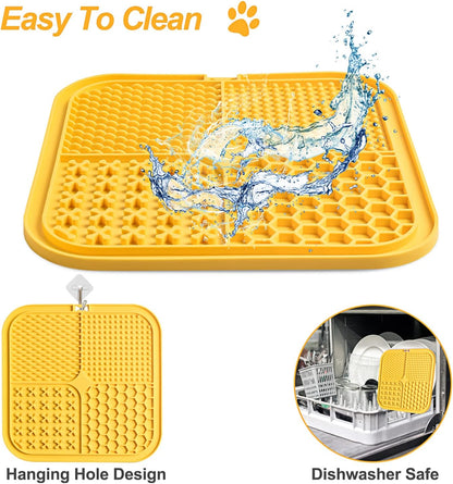 LUKITO Lick Mat for Dogs & Cats 2 Pack with Suction Cups, Dog Lick Mat for Anxiety Relief, Dog Toys to Keep Them Busy, Peanut Butter Licking Pad for Boredom Reducer, Perfect for Bathing Grooming