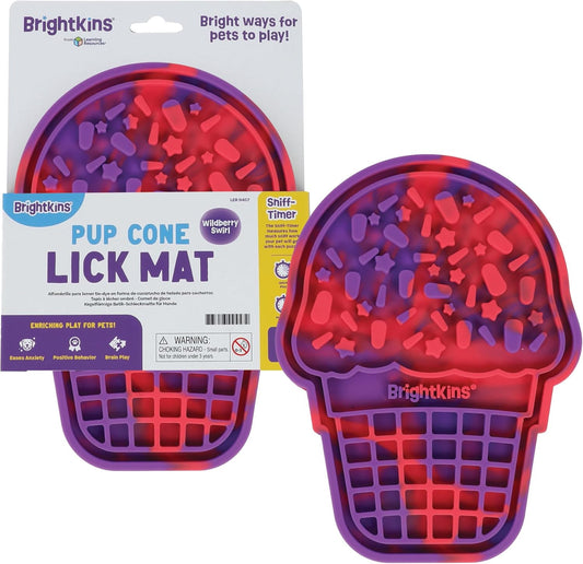 Brightkins Tie Dye Pup Cone Lick Mat - Mental Stimulation for Dogs, Sniff Mat for Dogs and Cats, Enrichment Dog Food Mat, Puppy Training Tools, Cat Feeder Toy, Dog Toys Boredom, Slow Pet Feeder