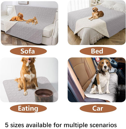 Waterproof Dog Blanket, 30x30 inches Small Pet Couch Covers for Sofa, Chair Bed Furniture Protector from Dogs Washable and Reversible-Lightgrey+Darkgrey