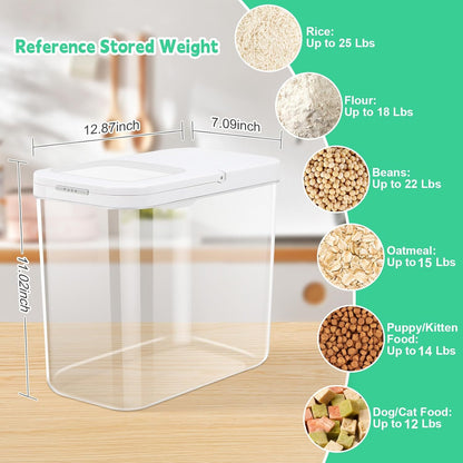 TBMax Dog Cat Food Storage Container 6-8 Lbs with Easy-Carrying Handles, Stackable Pet Food Dog Treat Container with Pop Up Lids, Airtight Food Storage Bin for Kitchen Organization