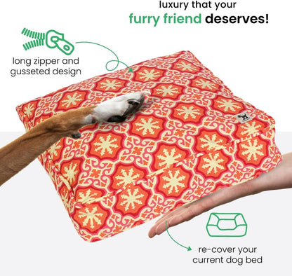 Molly Mutt Medium to Large Dog Bed Cover- Forever Young Print - Measures 27”X36”X5’’ - 100% Cotton - Durable - Breathable - Sustainable - Machine Washable Dog Bed Cover (Dd82b)