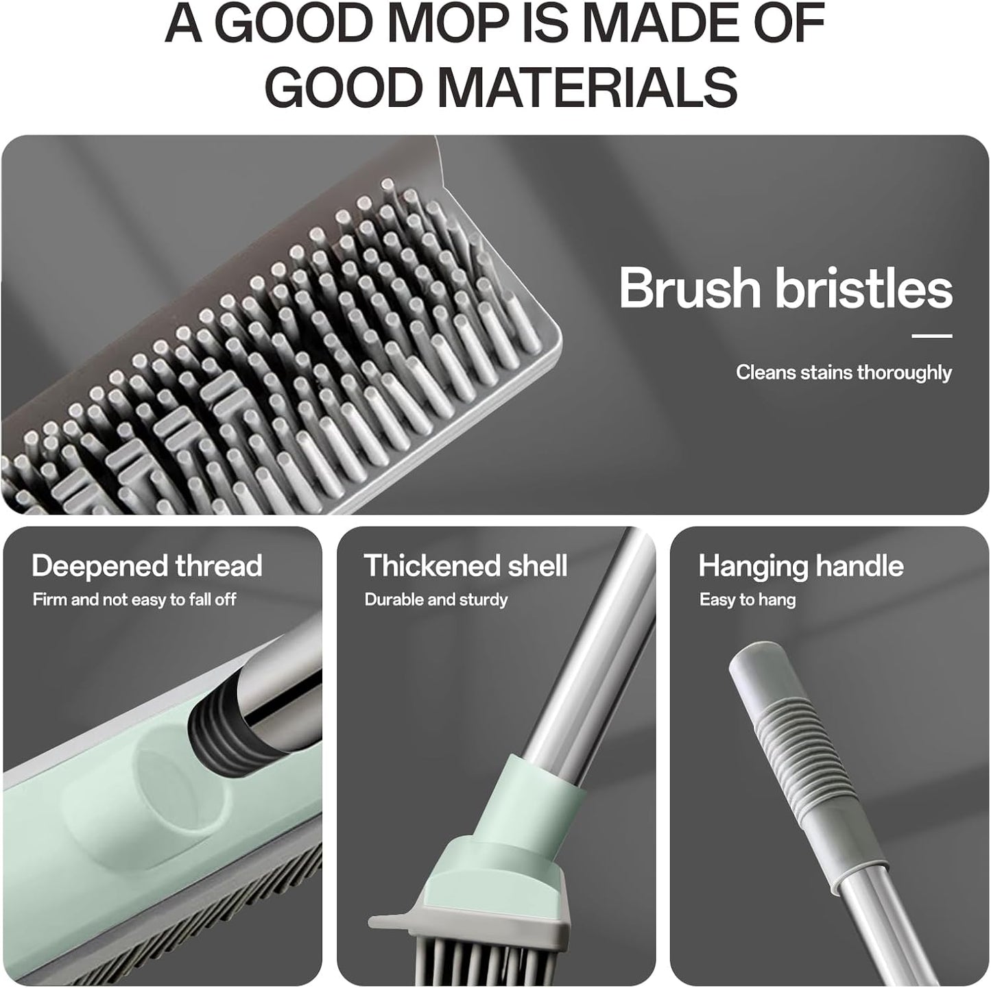Pet Hair Rubber Broom with Squeegee for Carpet,Fur Remover Broom Carpet Rake for Pet Hair Removal, with 50" Long Handle, Dual-Sided for Hardwood Floor, Tile,Portable Detailing Lint Brush