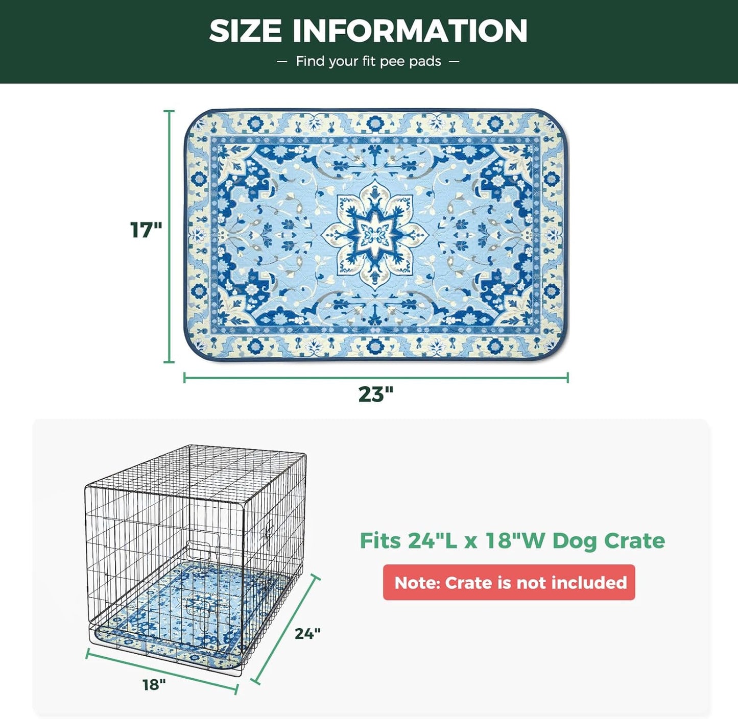FXW Washable Pee Pads for Dogs, Puppy Pads with Super Absorbent, Specifically Designed for FXW Rollick/Homeplus 24inch 6 Panels Dog Playpen, 39" x 63" Rectangle, Khaki, 1 Pack