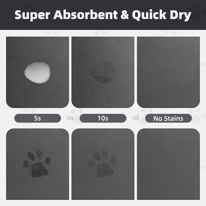 PADOOR Pet Feeding Mat-Absorbent Dog Mat for Food and Water Bowl-No Stains Easy Clean Dog Food Mat-Quick Dry Water Dispenser-Puppy Supplies Accessories