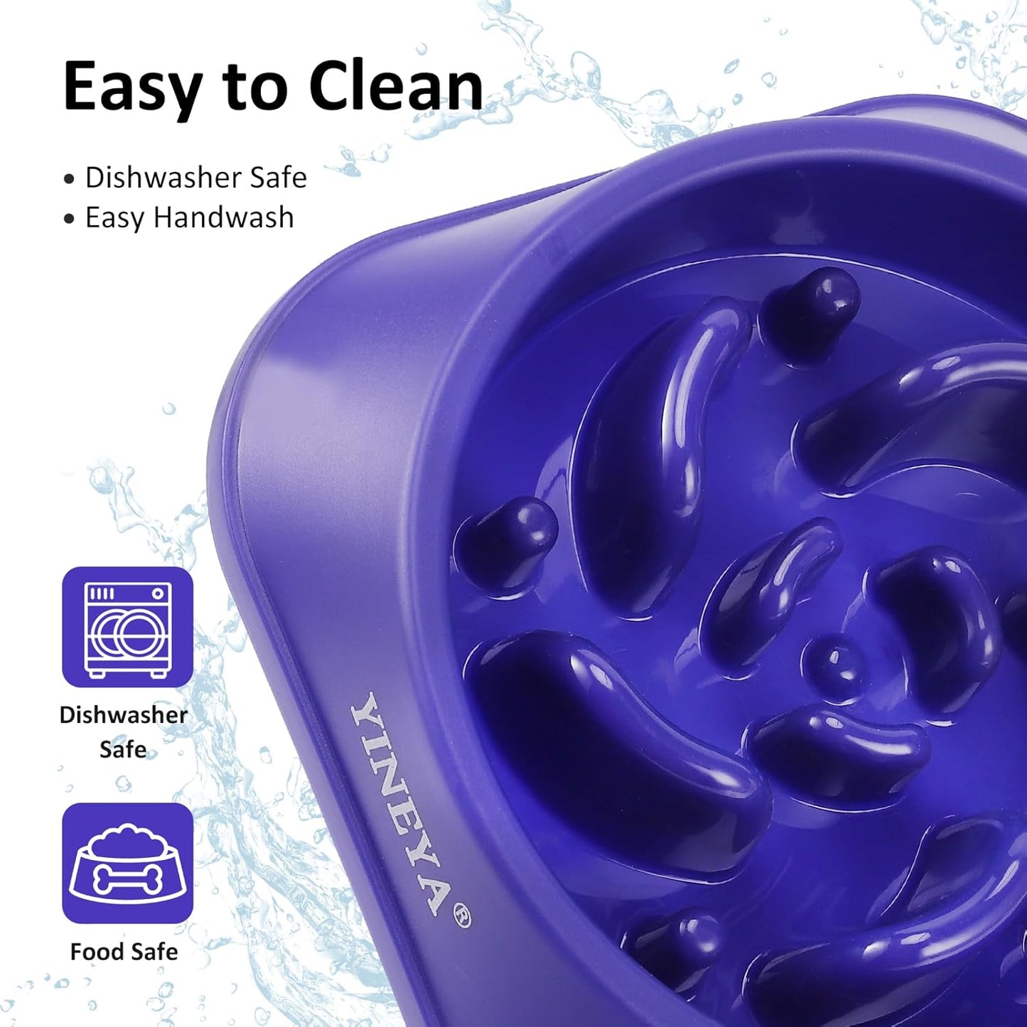 YINEYA Slow Feeder Dog Bowls, Pet Supplies that Slow Down Eating, Pet Food Bowls, Maze Dog Puzzle Feeder for Medium Breed