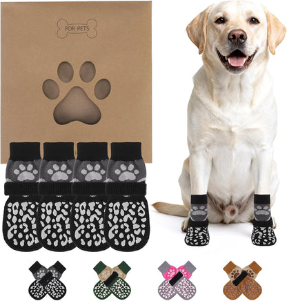 KOOLTAIL Dog Socks Shoes for Hot Pavement to Prevent Licking Paws, Winter Dog Boots&Paw Protector for Hardwood Floors Anti Slip,Traction Control Grip Booties for Small Medium Large Senior Dogs,Black M
