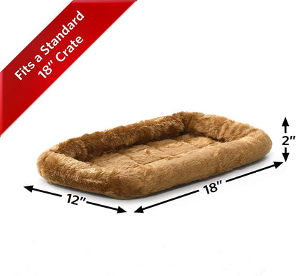 MidWest Homes for Pets QuietTime Dog Bed - White Fleece Bolster, Ultra-Soft and Machine Washable, Fits 24-Inch Crates and Carriers, for Small Breed Dogs