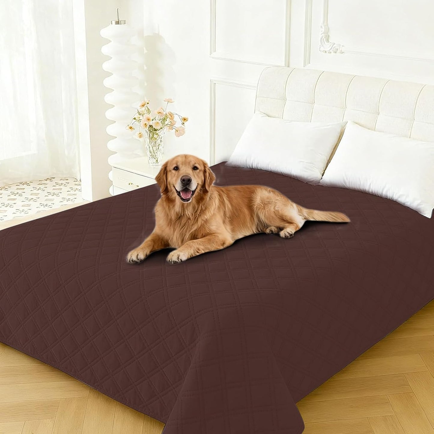 Waterproof Dog Blanket, Non-Slip Soft Pet Bed Cover, Couch Cover for Dogs Washable, Protects Sofa, Furniture, Crate, Car, Tear Resistant Leakproof Pet Blanket (30x70 Inch, Dark Grey)