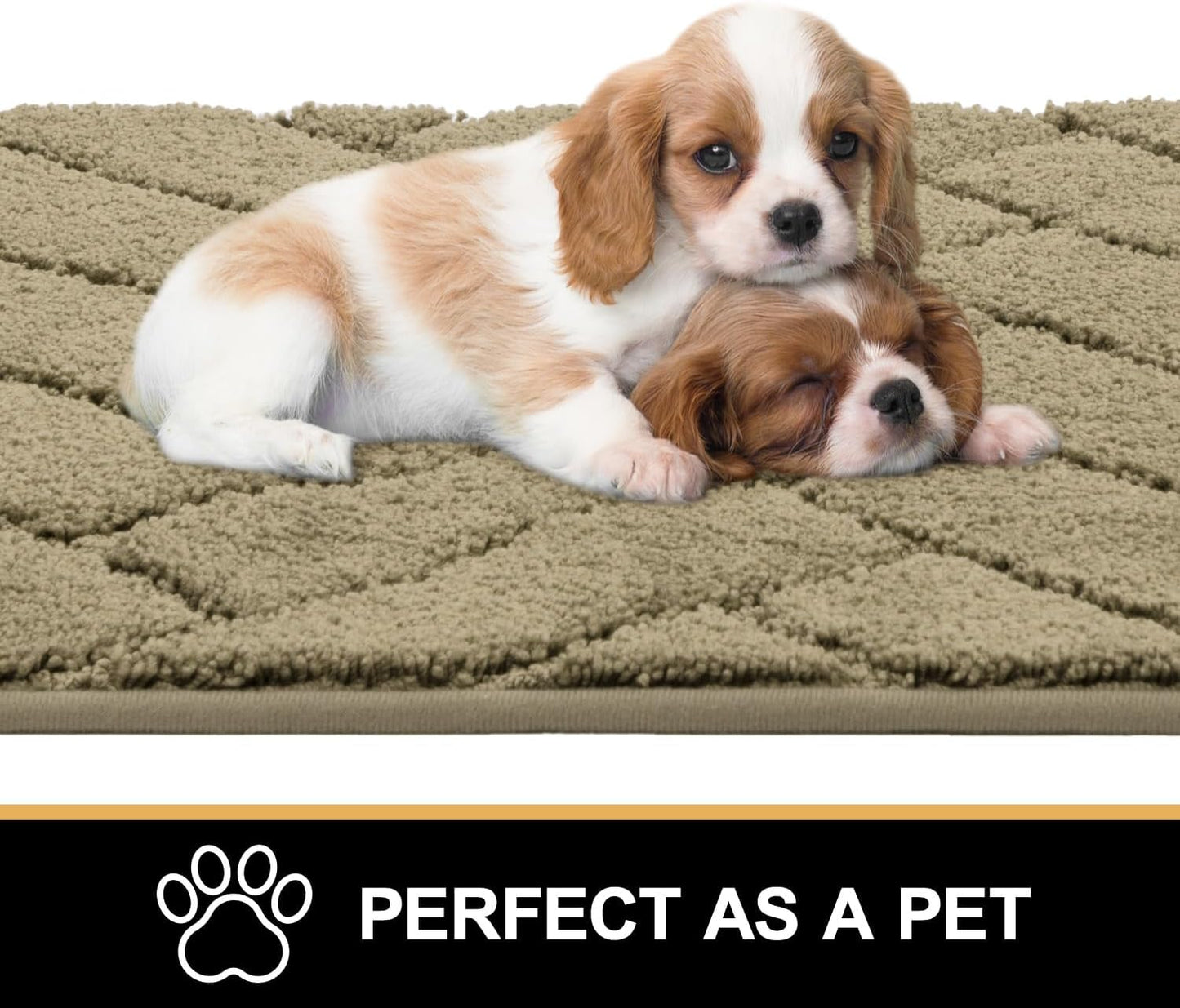 Tindbea Dog Mat for Mud Paws,Absorbs Moisture Dirt Non-Slip Washable Mud Mat for Dogs,Soft Rubber Backing Front Inside Pet Rug for Entryway, Dog Paws, Patio(20"x48",Charcoal)