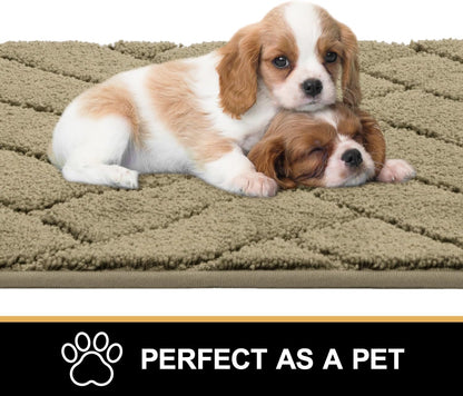 Tindbea Dog Mat for Mud Paws,Absorbs Moisture Dirt Non-Slip Washable Mud Mat for Dogs,Soft Rubber Backing Front Inside Pet Rug for Entryway, Dog Paws, Patio(20"x48",Charcoal)