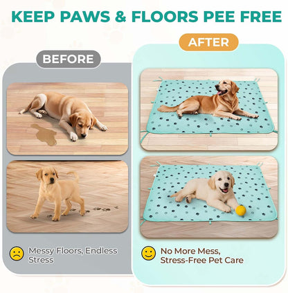 Fostanfly Washable Pee Pads for Dogs, 2 Pack Large 36"x41" Ultra-Absorbent and Leak-Proof Non-Slip Reusable Potty Training Pads for Dogs, Cats, Puppy, Potty Training of Add 8 Lanyards