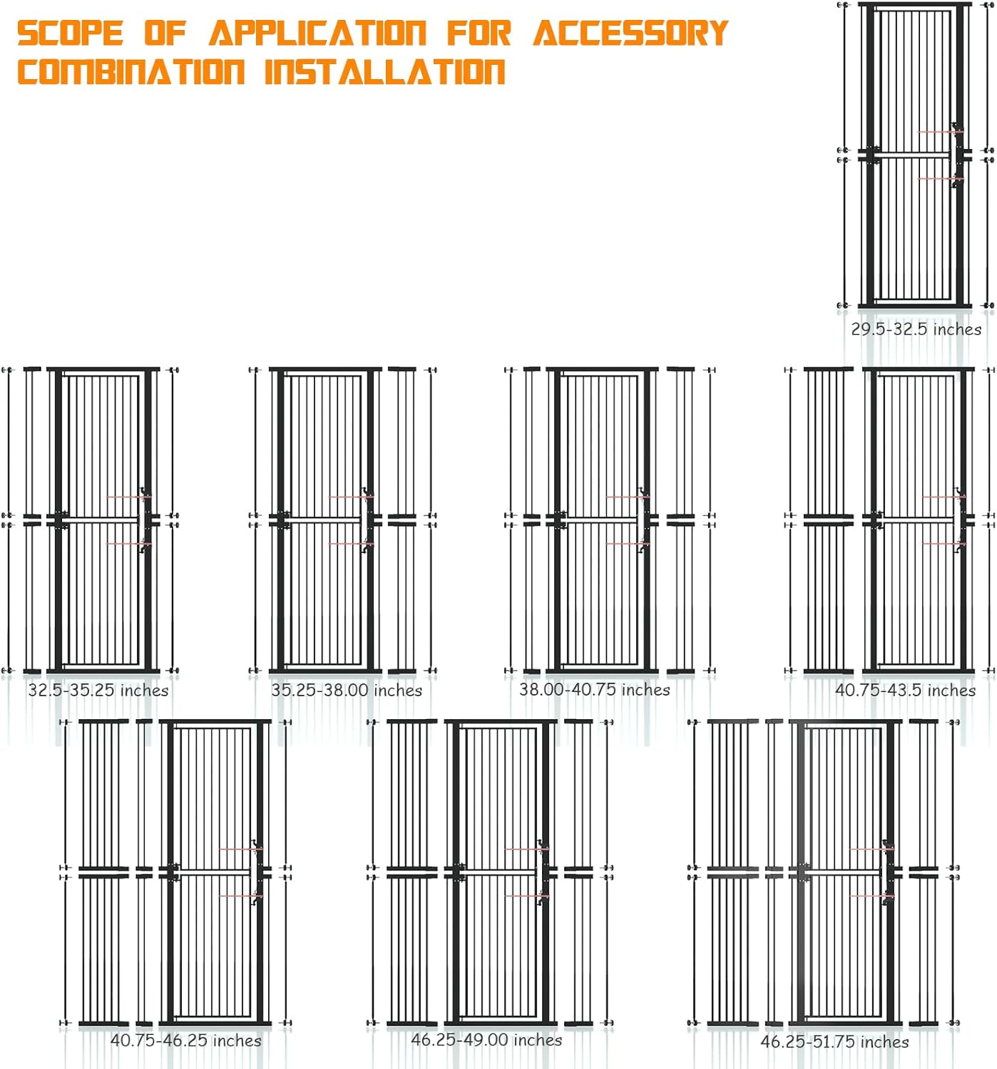 74.8" Extra Tall Pet Gate for Cat, 29.5"-36" Extra Wide Cat Gate with 8 Pressure Bolts, NO Drilling Pressure Mounted Tall Dog Gate Indoor, (White)