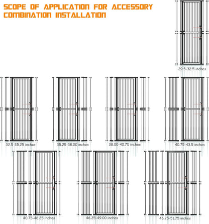 74.8" Extra Tall Pet Gate for Cat, 29.5"-36" Extra Wide Cat Gate with 8 Pressure Bolts, NO Drilling Pressure Mounted Tall Dog Gate Indoor, (White)