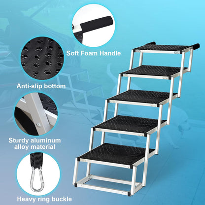 Uross Dog Ramp for Car 71" Long- Collapsible Pet Ramps for Large Dogs SUV Truck Folding Outdoor Dog Ramp for Porch Steps