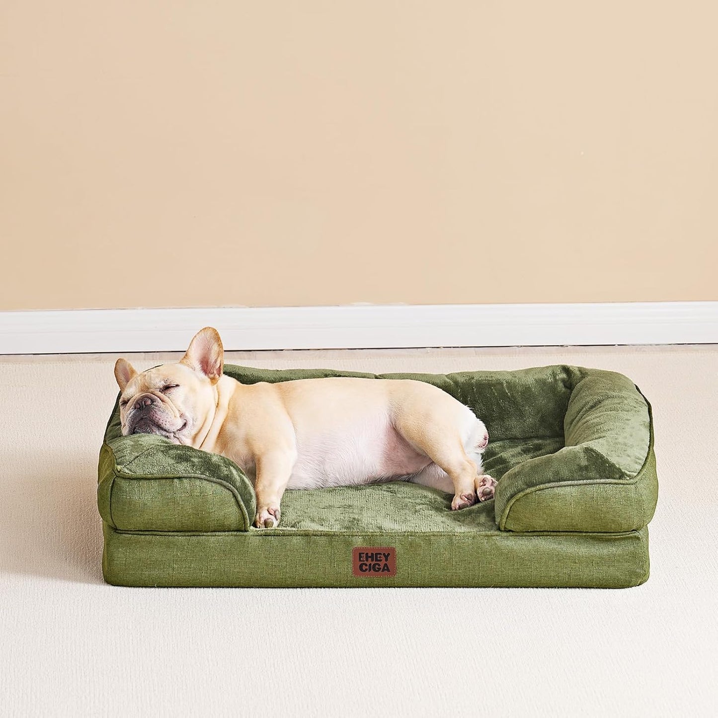 EHEYCIGA Orthopedic Dog Beds for Extra Large Dogs 44x32Inch, Waterproof Memory Foam XL Pet Bed with Sides, Non-Slip and Egg-Crate Foam Big Dog Couch Bed with Washable Removable Cover, Grey