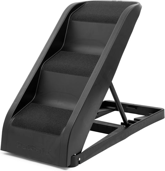PetSafe Happy Ride Side Door Dog Stairs for Cars & SUVs, Foldable Back Seat Dog Steps with 3 Heights