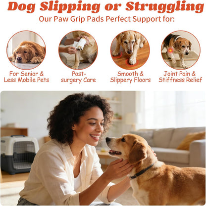 Anti Slip Dog Paw Pads for Senior Dogs - Paw Grips for Hardwood Floors, Enhanced Balance Traction Pads, Breathable Pet Paw Stickers Protectors for Dogs 7 Sets (28 Pcs) XXXL