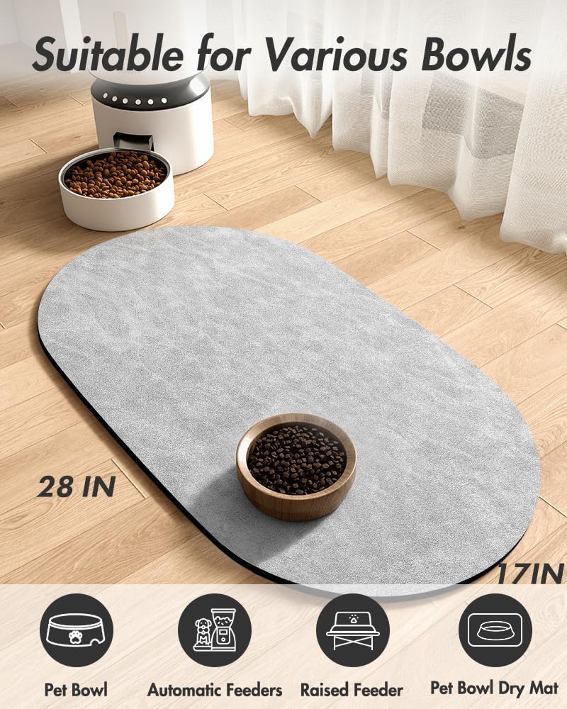 Absorbent Dog Food Mat-Cat Dog Mat for Food and Water Bowl, Quick Dry Pet Food Mat, No Stains Dog Feeding mat, Dog Accessories Pet Supplies Mat-Dog Water Bowl Mat for Messy Drinkers