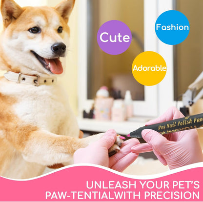 OLINGYOU 15 Colors Dog Nail Polish Pens Quick Dry, Pet Nail Polish Set for Dogs DIY Dogs Puppy Nails, Dog Safe Nail Polish Non Toxic, Odorless, Easy to Apply