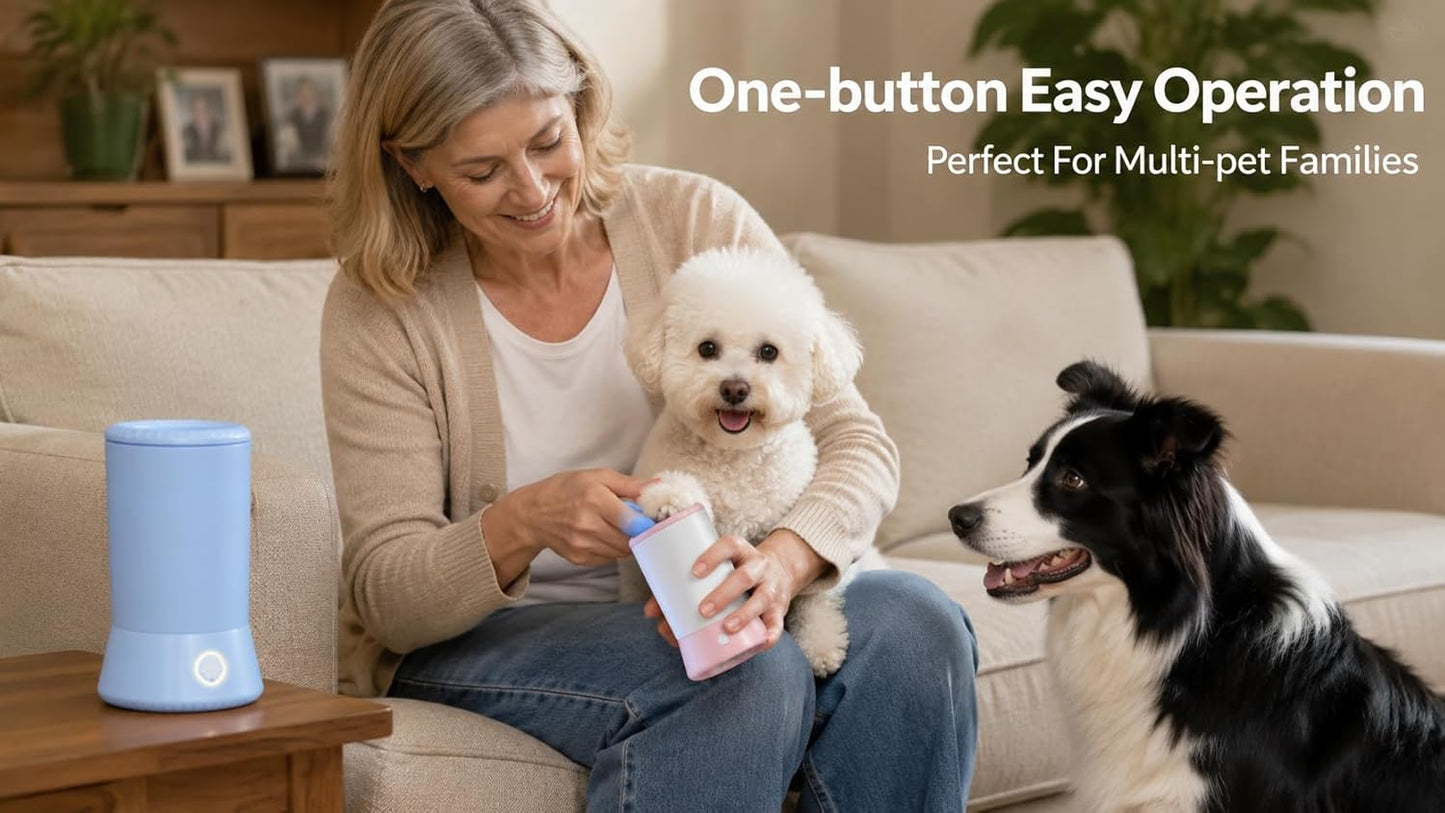 Automatic Dog Paw Cleaner 2025 New Dog Paw Cleaner Cup with USB Rechargeable, Paw Cleaner for Small Medium Large Breed Dogs Cats (White)