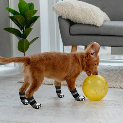 EXPAWLORER 6Pcs Anti-Slip Dog Socks to Prevent Licking Paws,Dog Shoes for Hot Pavement,Dog Booties Traction Control on Hardwood Floor,Boots & Paw Protectors, for Puppy Small Medium Large Senior Dogs