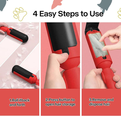 PAKEWAY 2 Pack Pet Hair Remover for Couch & Carpet, Reusable Lint Roller with Self-Cleaning Base, Dog & Cat Fur Remover, Portable Hair Removal Tool