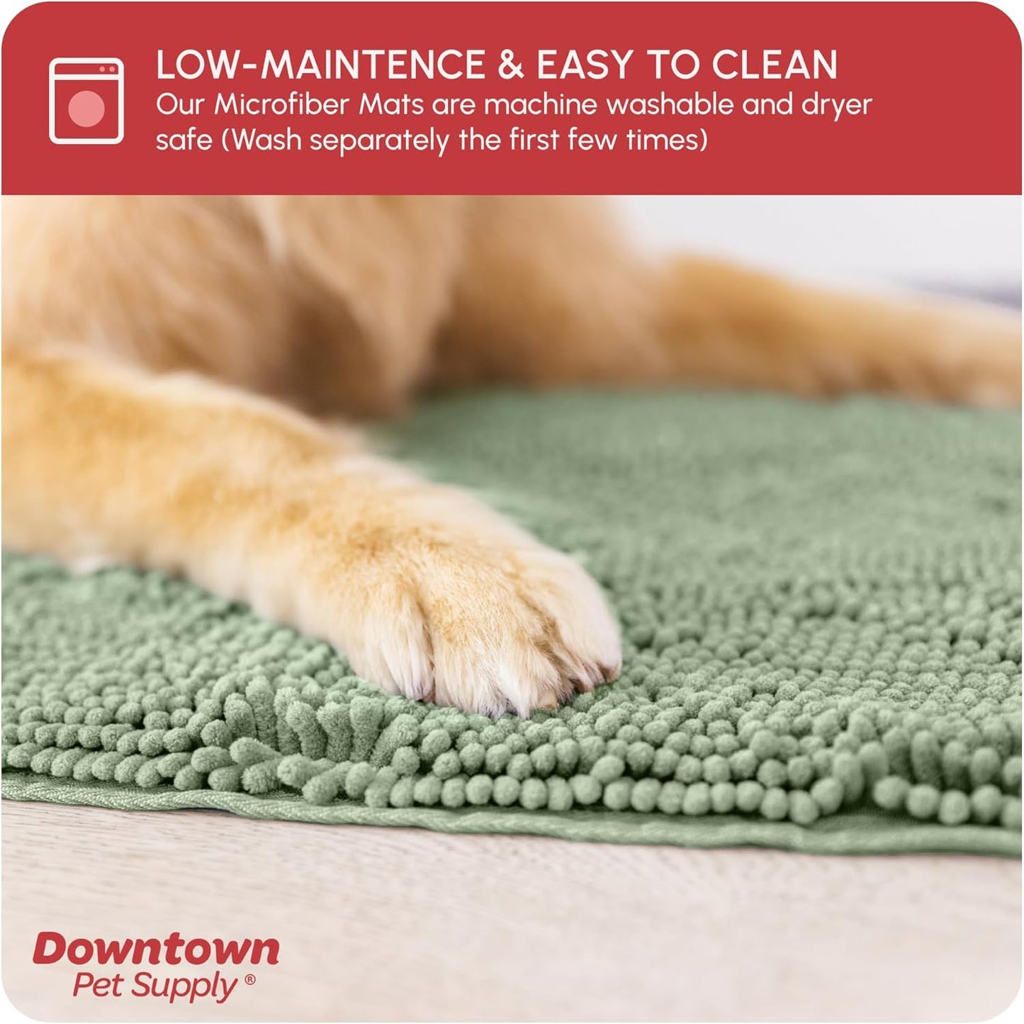 My Doggy Place Dog Mud Mat, 36"x26" Ash – Thick Microfiber Entry Rug for Snow, Mud & Salt – Absorbent, Quick-Dry, Washer-Safe & Non-Slip, Large