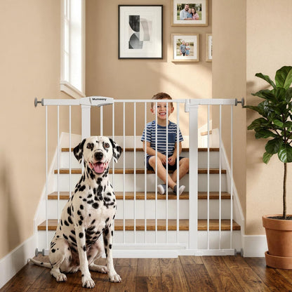Mumeasy 36" High Extra Tall Dog Gate, 29.6"-40.5" Wide Pressure Mounted Tall Baby Gate for Dog, Auto Close Pet Gate with Door for Stairs,Doorways,House,Black