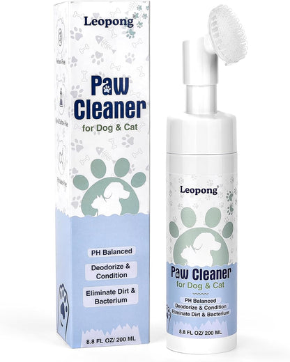 Leopong Dog Paw Cleaner,Dog Paw Wash Care for Dogs Large Medium Small XL Breed,2 Pack Waterless Foam with Silicone Scrubber, Dogs Cats Feet Paw Cleaner