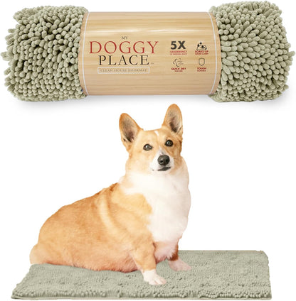 My Doggy Place Dog Mud Mat, 36"x26" Ash – Thick Microfiber Entry Rug for Snow, Mud & Salt – Absorbent, Quick-Dry, Washer-Safe & Non-Slip, Large