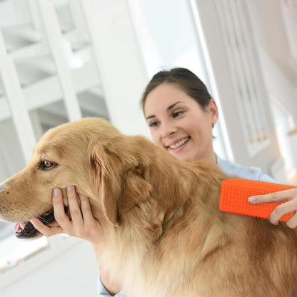PEUTIER 2pcs Silicone Pet Hair Brushes, Convenient Block Roller Cleaner Reusable Pet Hair Carpet Brush Portable Carpet Cleaner Roller for Furnishings Sofa Carpets Couch Bedding (Yellow & Orange)