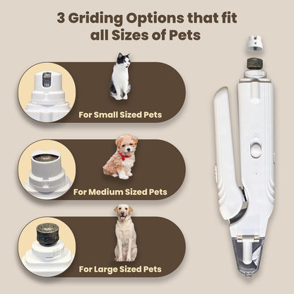 2-in-1 Dog Nail Clippers & Cat Nail Clipper with 2 LED Lights, USB Rechargeable with Safety Guard, Low Noise Grooming Tool for Small, Medium, and Large Dog & Cat Nail Trimmer(White)
