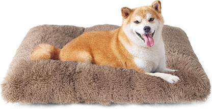 EHEYCIGA Fluffy Dog Crate Bed for Medium Dogs, Plush Faux Fur Crate Pad, Calming Anti Anxiety Medium Dog Bed, Washable Soft Warm Crate Mat with Non-Slip Bottom